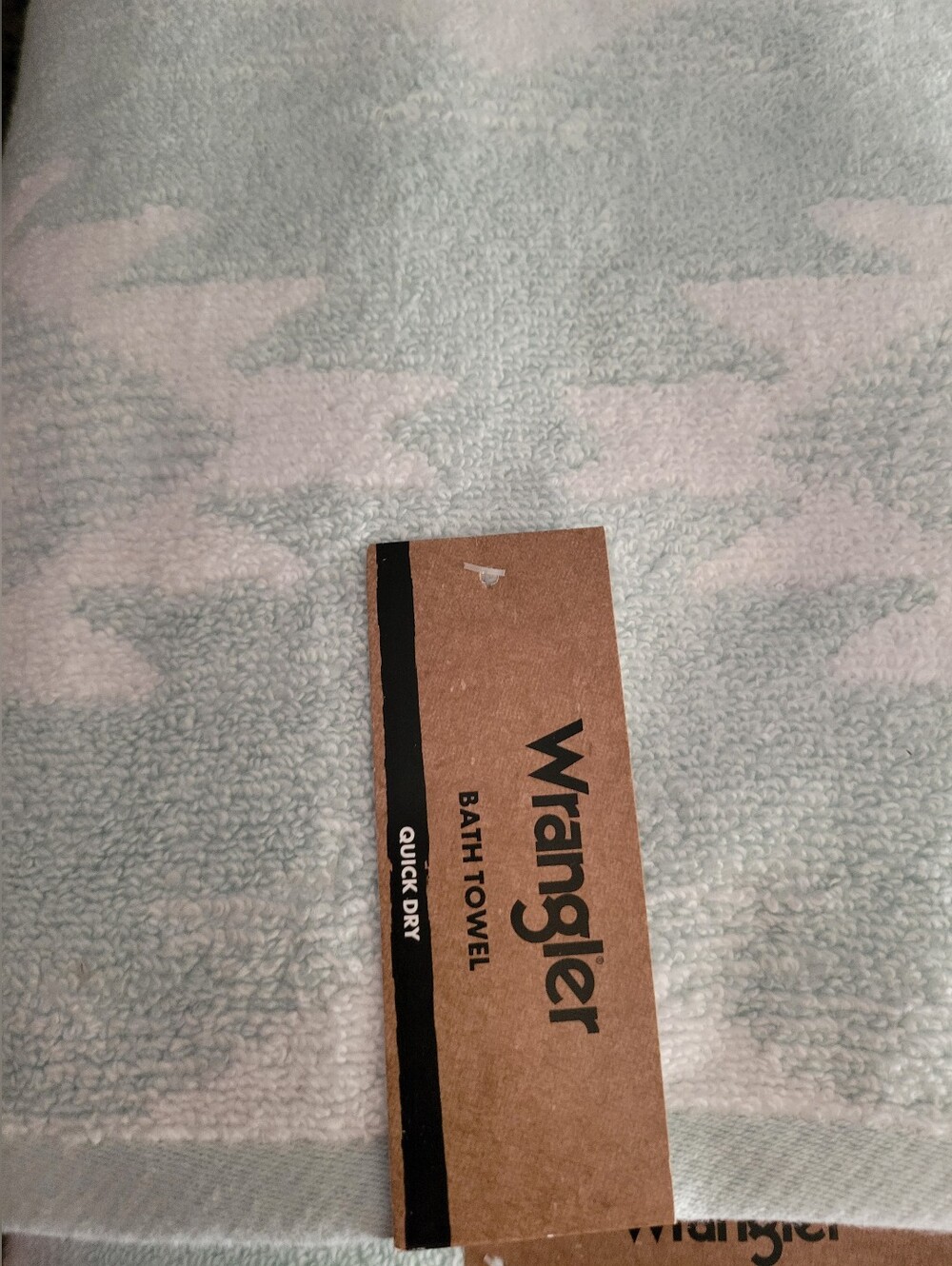 Wrangler Canyon Ranch Blue Mint & White 2pc Hand Towel Set + 2 Bath Towel NEW - Picture 3 of 3